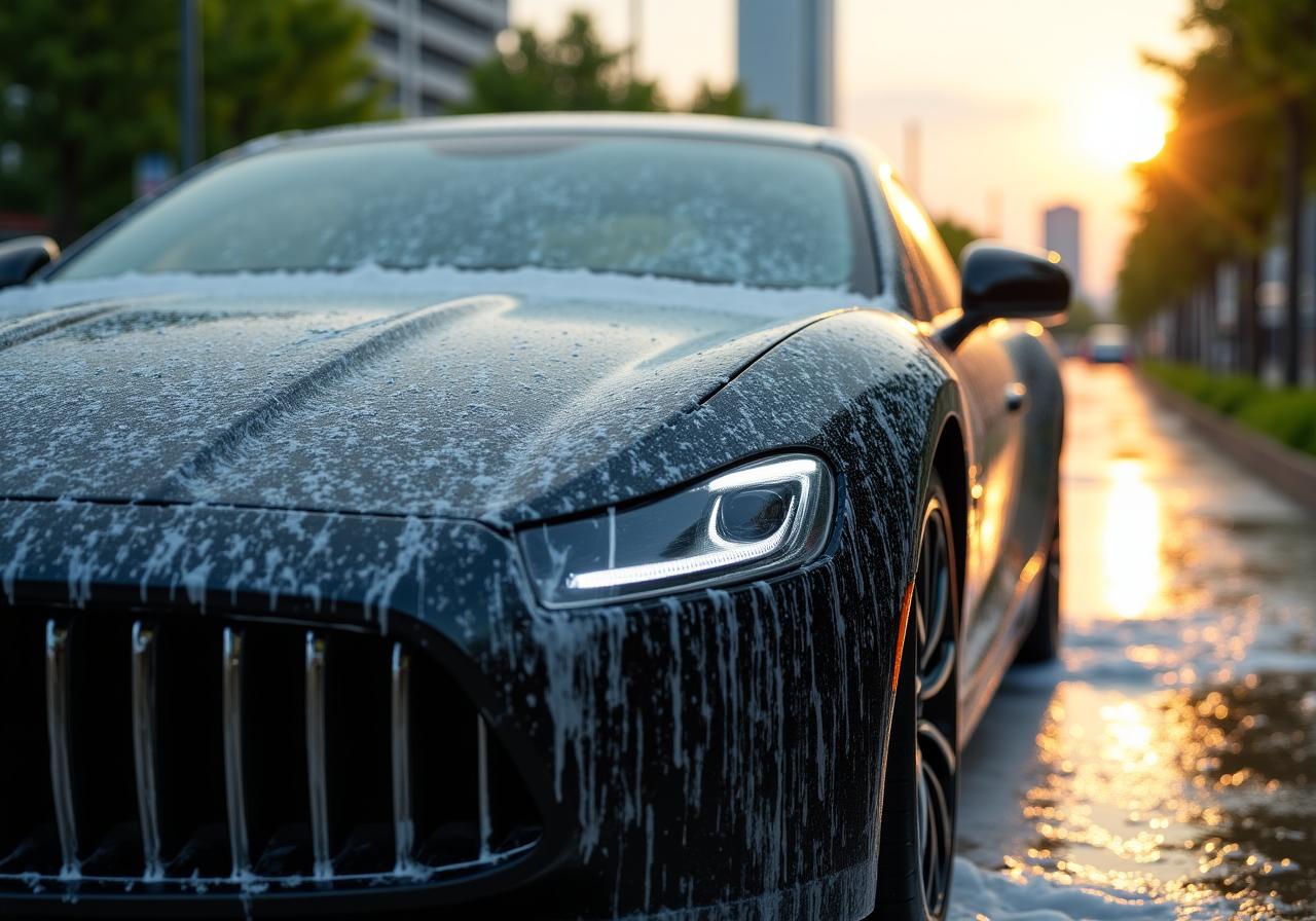 Premium car wash service in Tokyo